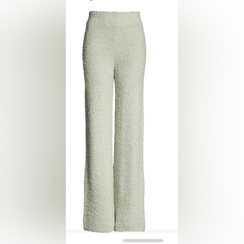SKIMS Gray Wide Leg Pants with High Waist and Relaxed Fit